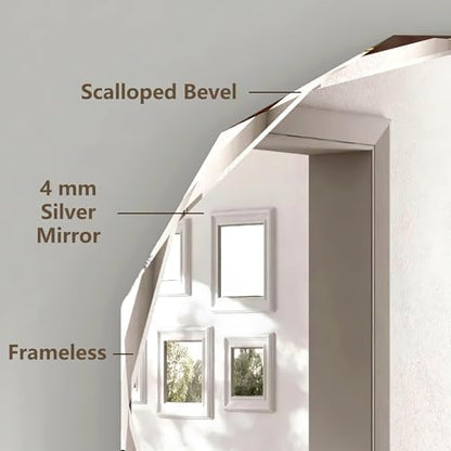 20x20 Inch Bathroom Mirrors for Over Sink, Round Frameless Mirrors for Wall