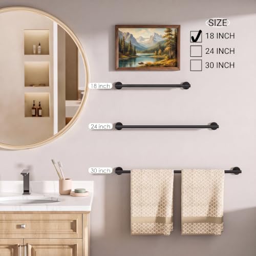 FORIOUS Bathroom Accessories, 4-Piece Bathroom Hardware Set - 18" Towel Bar