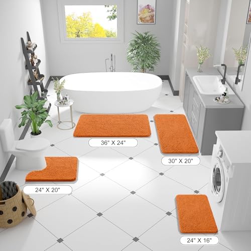 OLANLY Bathroom Rugs 30x20, Extra Soft Absorbent Chenille Bath Rugs