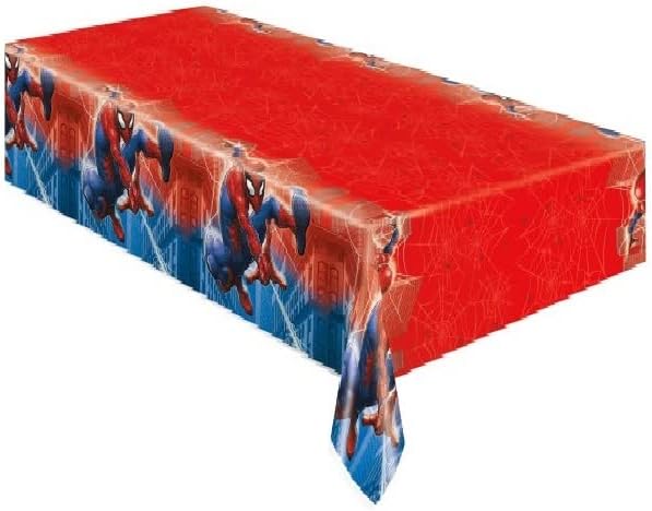 Unique Spiderman Birthday Party Supplies Bundle Includes 2 Rectangular Plastic Table Covers and 1 Dinosaur Sticker Sheet