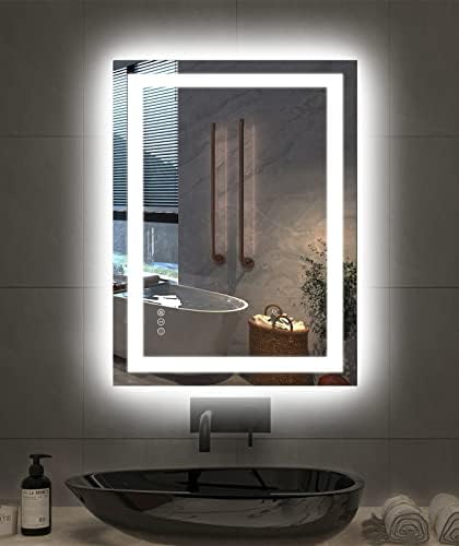 Amorho 24"X32" LED Bathroom Mirror with Lights, Front Lit and Backlight