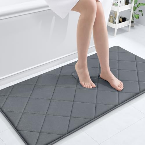 OLANLY Memory Foam Bath Mat 47x24, Ultra Soft and Absorbent Bathroom Rugs