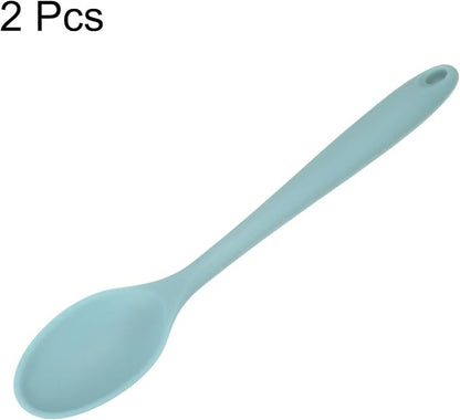 HARFINGTON 2Pcs Silicone Spoons, Heat Resistant Kitchen Cooking Utensil Spoon for Cooking, Mixing, Stirring and Serving, Light Grey