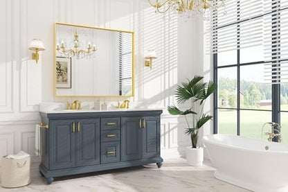 Keonjinn 48x40 Inch Gold Bathroom Mirror for Over Sink, Modern Farmhouse