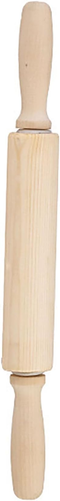 Wooden Rolling Pin, 16.5 Inch Drum and Handle Could Rotate Relatively for Kneading Dough of Baking Bread, Pizza, Cookie, Cake and Noodles (42cm)