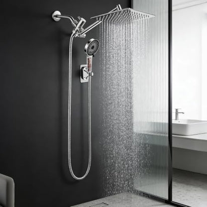 8 Inch Filtered Shower Head,Rain Shower Head with Handheld Spray Combo for Hard Water，Long Shower Hose