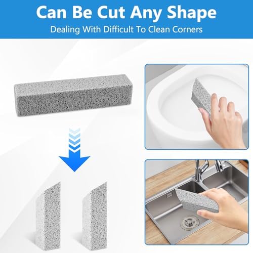 20 Pack Pumice Stone Toilet Bowl Cleaner, Pumice Stone for Cleaning Stick Hard Water Rings, Calcium Buildup & Stains, Safe for Bathroom, Sink, Tub, Grill, Oven, Pool Tile (Small Size)