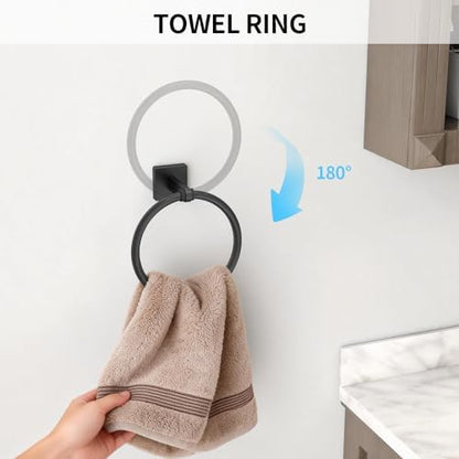 KLJKPA Black Bathroom Accessories Set, 24 inch Towel Racks for Bathroom