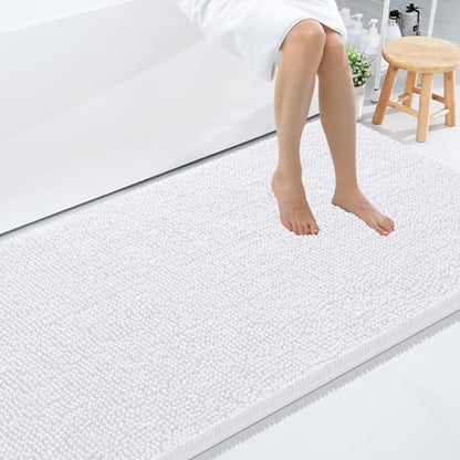 Smiry Bathroom Rugs 59X35, Luxury Chenille Extra Soft Absorbent Bath Mat