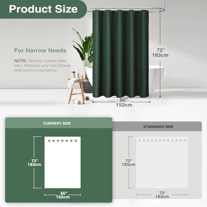 Dynamene Stall Waffle Shower Curtain 256 GSM Heavy Fabric 60x72 Dark Green