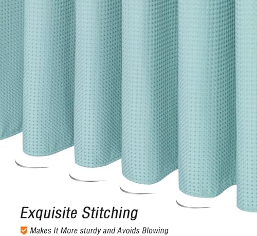 Gibelle Long Teal Fabric Shower Curtain, 72 x 78