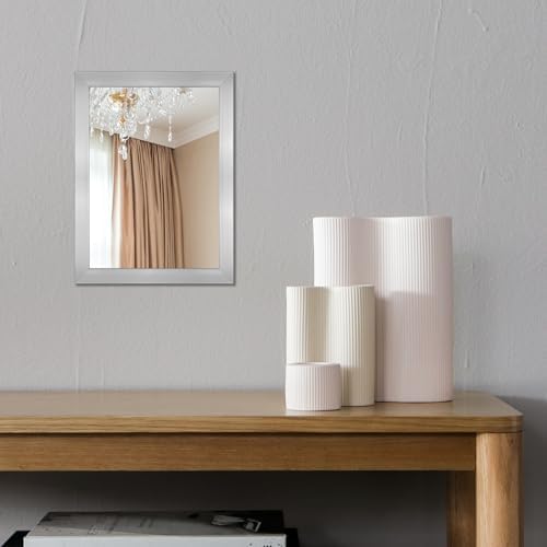 Ruomeng Wall Mirror Rectangle Decorative Mirror 12x16 Inch, Nickel