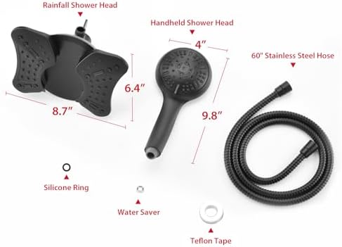 GRICH Shower Head with Handheld Spray - Dual High Pressure Showerhead