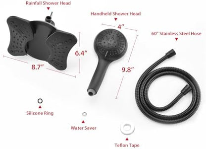 GRICH Shower Head with Handheld Spray - Dual High Pressure Showerhead