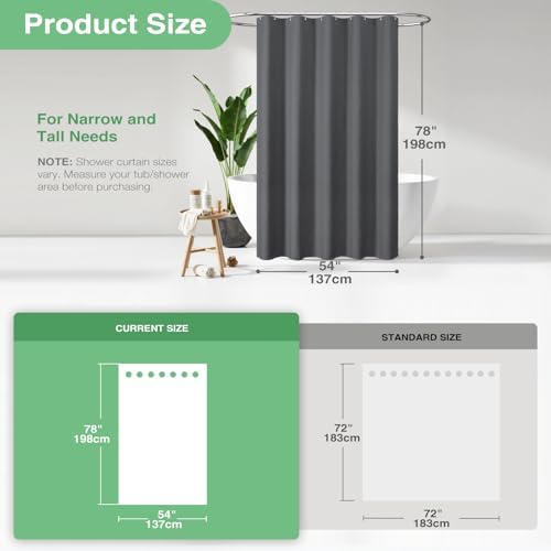 Dynamene Stall Waffle Shower Curtain 256 GSM Heavy 54"x78" Charcoal Grey