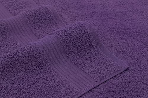 American Veteran Towel, 100% Cotton Turkish Bath Towels for Bathroom 4 Pack, 27x54 Extra Large Premium Soft Drying Bathroom Towels, Purple