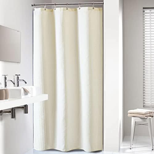 Dynamene Stall Waffle Shower Curtain 256 GSM Heavy Fabric 36x72 Cream/Ivory