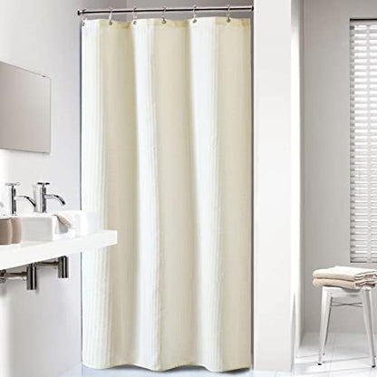 Dynamene Stall Waffle Shower Curtain 256 GSM Heavy Fabric 36x72 Cream/Ivory