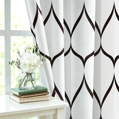 Gelbchu Geometric Shower Curtain for Bathroom, White Black, 72x72 Inch