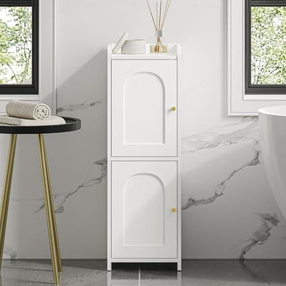 Hzuaneri Bathroom Storage Cabinet, Small Corner Floor Cabinet with 2 Doors