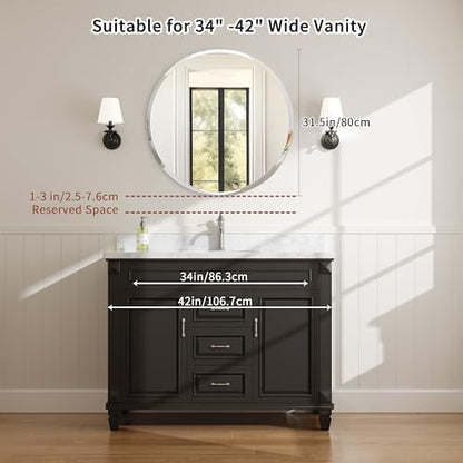 32x32 Inch Bathroom Mirrors for Over Sink, Frameless Mirrors for Wall
