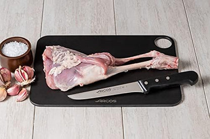 Arcos Boning Knife 6 Inch Nitrum Stainless Steel and 160 mm blade. Professional Butcher Knife to Slice Bones from Meat. Ergonomic Polypropylene Handle. Series Universal. Color Black