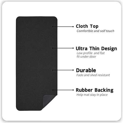Bosap Bath Mat,Ultra Thin Bathroom Runner Rugs,Large Bath Mats for Bathroom,Quick Dry,Non-Slip,Machine Washable,Low Pile,Bath Rug,Shower Outside,Sink,Home Decor Accessories.Black,2'x5'（24x60inch）