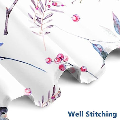 AWERT Bird Shower Curtain with Hooks Colorfur Cheery Birds on Tree Branch Shower Curtain for Bathroom Waterproof Fabric Bathroom Accessories Bathtub Decor 60x72inch