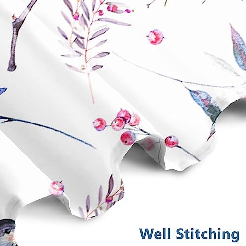 AWERT Cheery Birds on Tree Branch Shower Curtain for Bathroom Bird Shower Curtain with Hooks Colorful Waterproof Fabric Bathroom Accessories Bathtub Decor 72x84inch