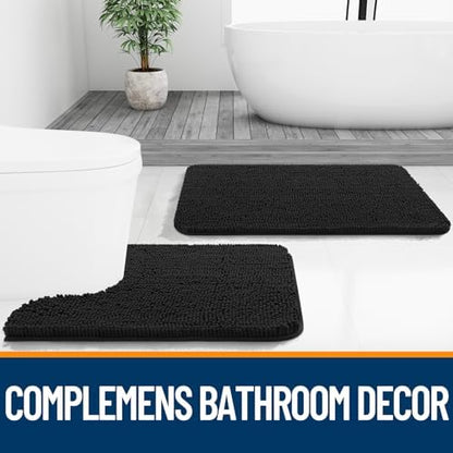 OLANLY Large Bathroom Rugs 70x46, Extra Soft Absorbent Chenille Bath Rugs