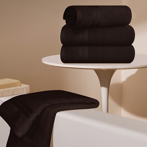 BOUTIQUO Ultra Soft 6-Piece Hand Towel Set 16x28-100% Ringspun Cotton - Durable & Highly Absorbent Hand Towels - Ideal for use in Bathroom, Kitchen, Gym, Spa & General Cleaning - Chocolate Brown
