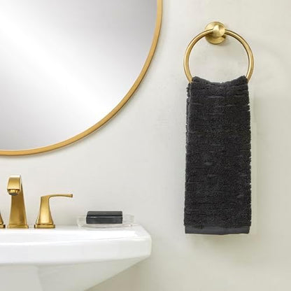 SKL Home CloudSoft Hand Towel Set, 2-Piece, 100% Cotton Luxury, Slate