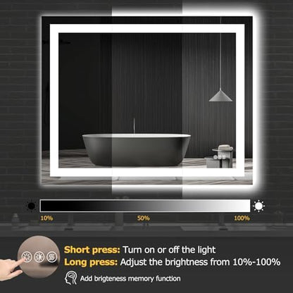 Hivone 40"X32" LED Bathroom Mirror with Lights, UL Listed