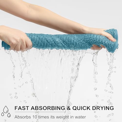 Ycosy 4 Pack Extra Large Microfiber Bath Towels Set,35x70 inches,600GSM,Less Lint Highly Absorbent Super Soft & Quick Dry,Oversized Bath Towels,Perfect for Bathroom Gym Pool,Turquoise
