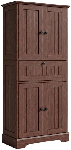 ChooChoo 51" H Bathroom Floor Cabinet with Drawer and Adjustable Shelves