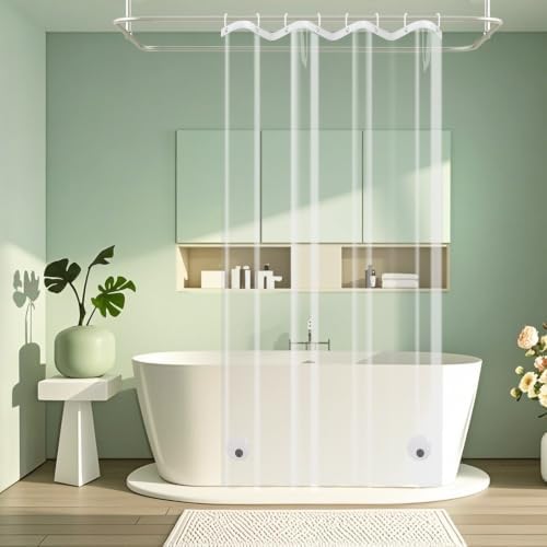 Seenus Waterproof Clear Shower Curtain Liner for Single Shower Stall