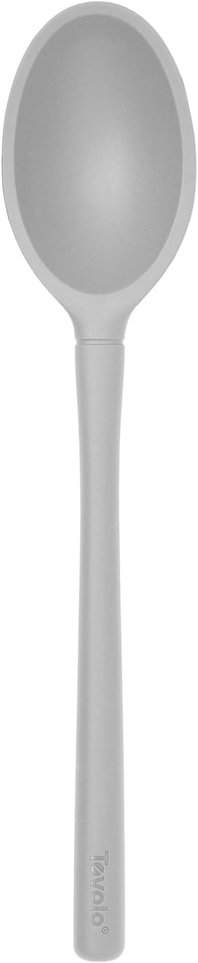 Tovolo Flex Core Silicone Deep Spoon for Cooking Mixing Baking Serving, Dishwasher Safe BPA Free All Silicone Kitchen Spoon Heat Resistant Nonstick Safe Serving Spoon, Oyster Gray