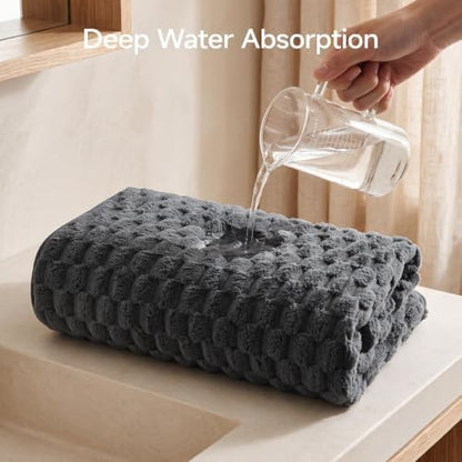 REDKISS Charcoal Gray Microfiber Bath Towels Lagre, 30“x60”, 2 Pack