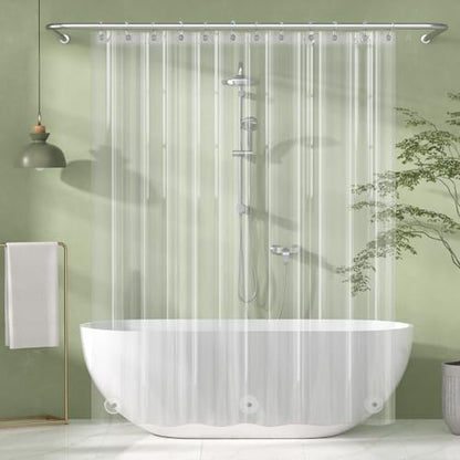 Amazer Long Shower Curtain Liner with Magnets, 72 x 78 Plastic Clear Shower Liner PEVA Waterproof Medium Weight Inside Shower Curtains Liner for Bathroom with Rustproof Grommets