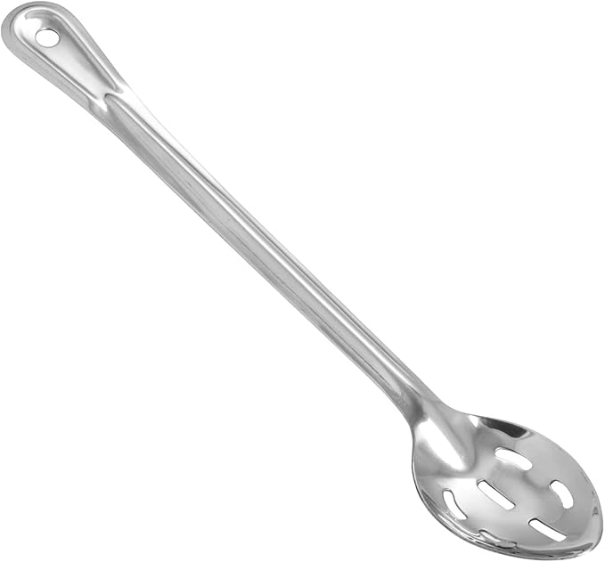 Winco Stainless Steel Basting Spoon, Slotted, 15", 1.5mm