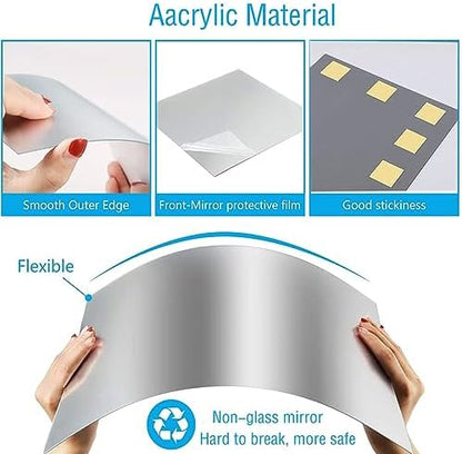 16" x 12" x 4Pcs Acrylic Mirror Sheets, Decorative Wall Mirrors