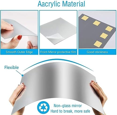 16" x 12" x 2Pcs Acrylic Mirror Sheets, Decorative Wall Mirrors