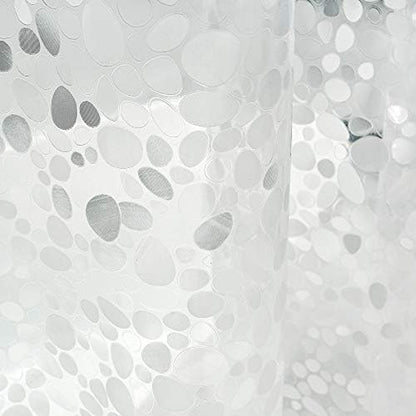 EurCross Extra Long Shower Curtain Liner 84 Inches Long,Weighted Bathroom Shower Curtain 72x84 Inch Liner with 5 Magnets, Heavy Duty, Semi Transparent, Cobblestone