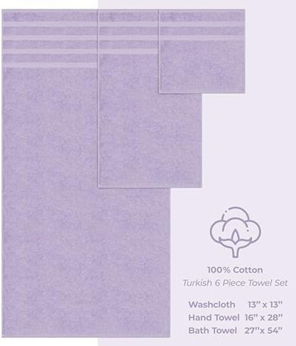 American Soft Linen 100% Cotton Luxury Turkish Towels, 6 Piece Towel Set