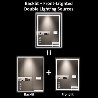 LOAAO 24"X32" LED Bathroom Mirror with Lights, UL Listed