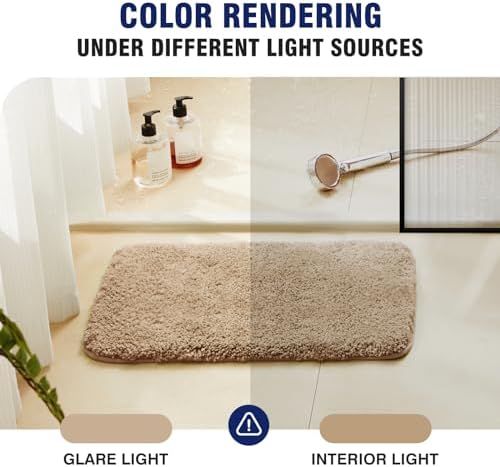 TECHMILLY Super Soft Shaggy Bathroom Rugs, Absorbent Thick Non Slip Microfiber Bath Rugs, Quick Dry Machine Washable Bath Mat for Bathroom Floor, Bathtub and Shower 20"x32"