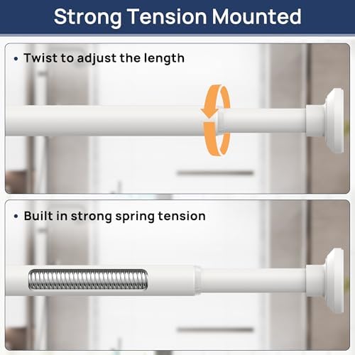ENJOYBASICS 1" White Shower Curtain Rod, 30-52" Adjustable, Secure Tension
