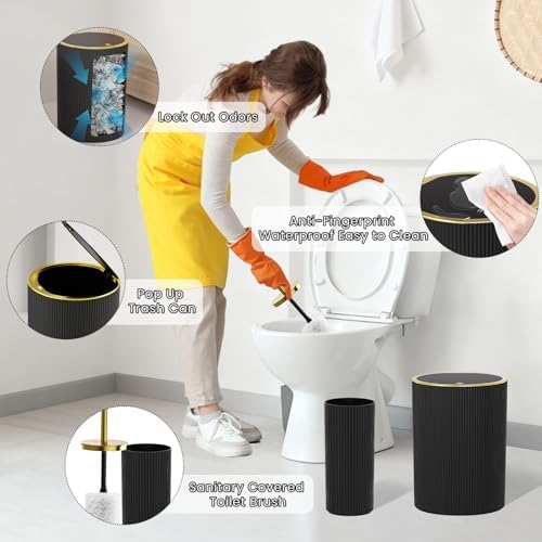 Black Gold Bathroom Accessories Set - Bathroom Sets