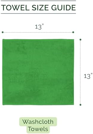 Elegant Comfort 100% Turkish Cotton Corduroy Ribbed Luxury Washcloths 6 Pack Soft 13 x 13 Inch - Higly Absorbent, Durable, Quick Dry, Spa Premium Hotel Quality for Bathroom or Travel, Emerald Green