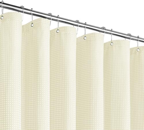 Gibelle Extra Long 230GSM Heavy Duty Ivory Shower Curtain, 72 x 84